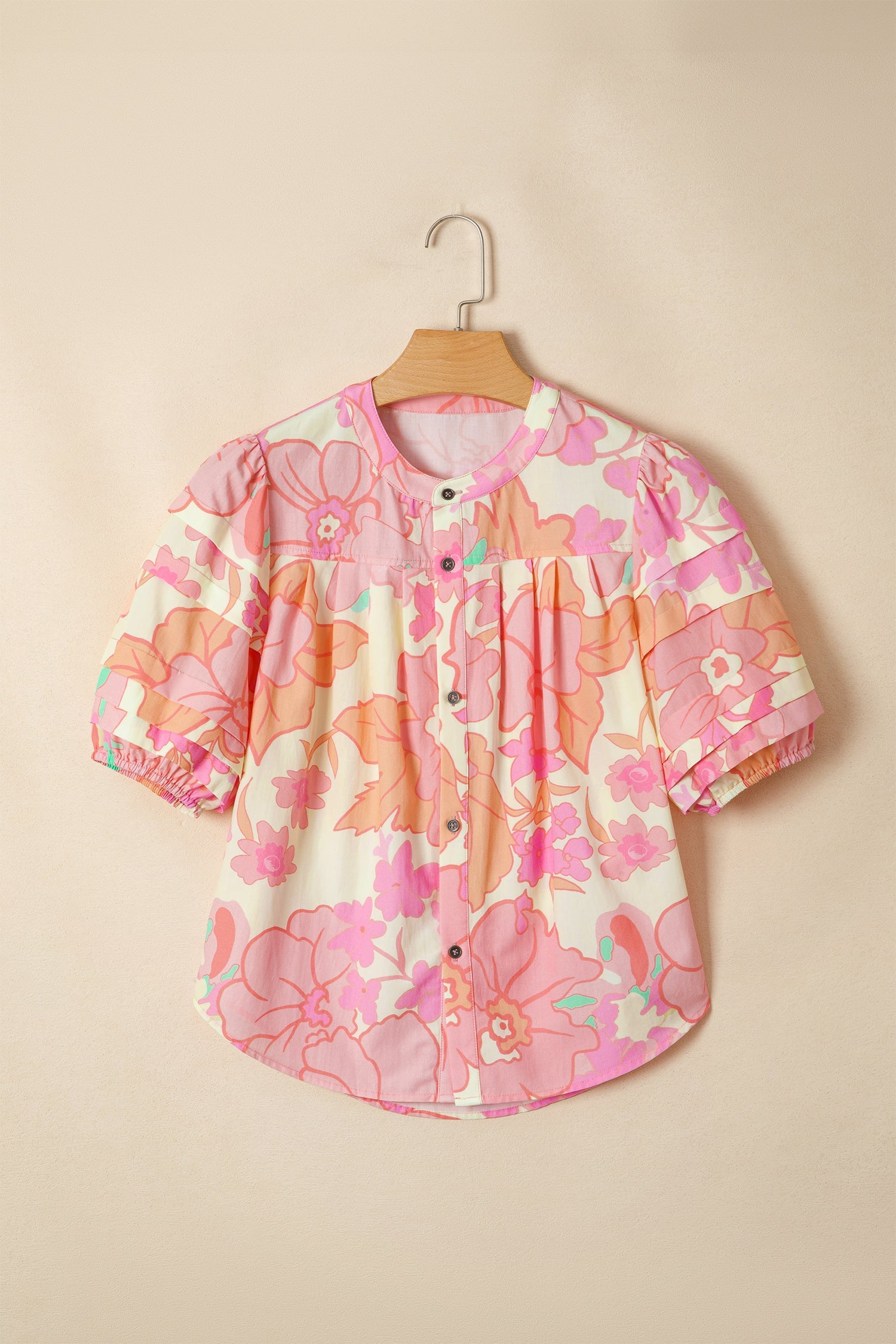 Brianna Pintuck Short Sleeve Shirt Threaded Pear