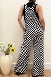 Load image into Gallery viewer, Checkered Print Pockets casual jumpsuit

