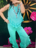 Tiffany Blue Ruffle Set