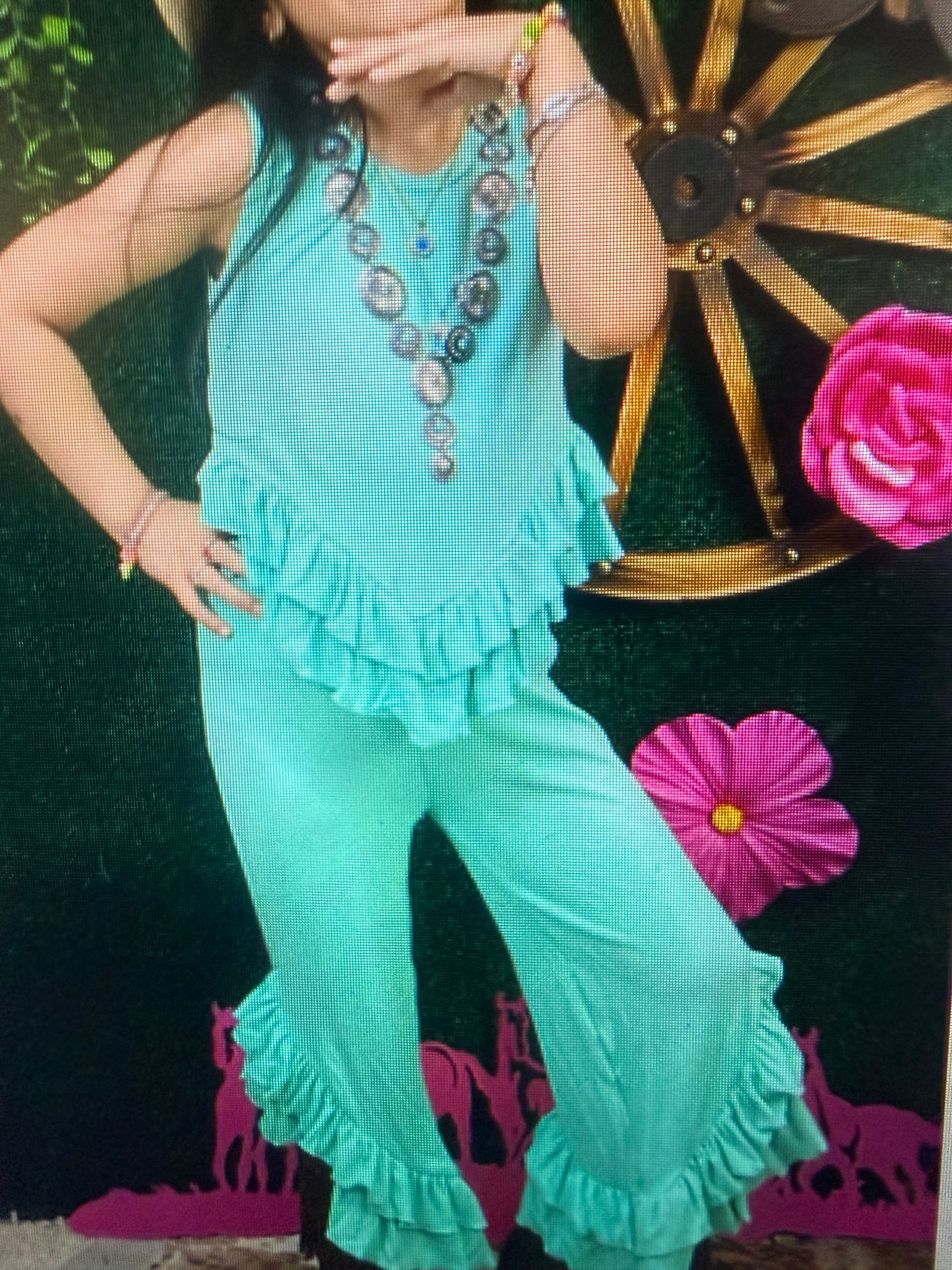 Tiffany Blue Ruffle Set