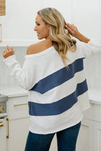 Load image into Gallery viewer, Striped Patchwork Raw Edge Sweatshirt
