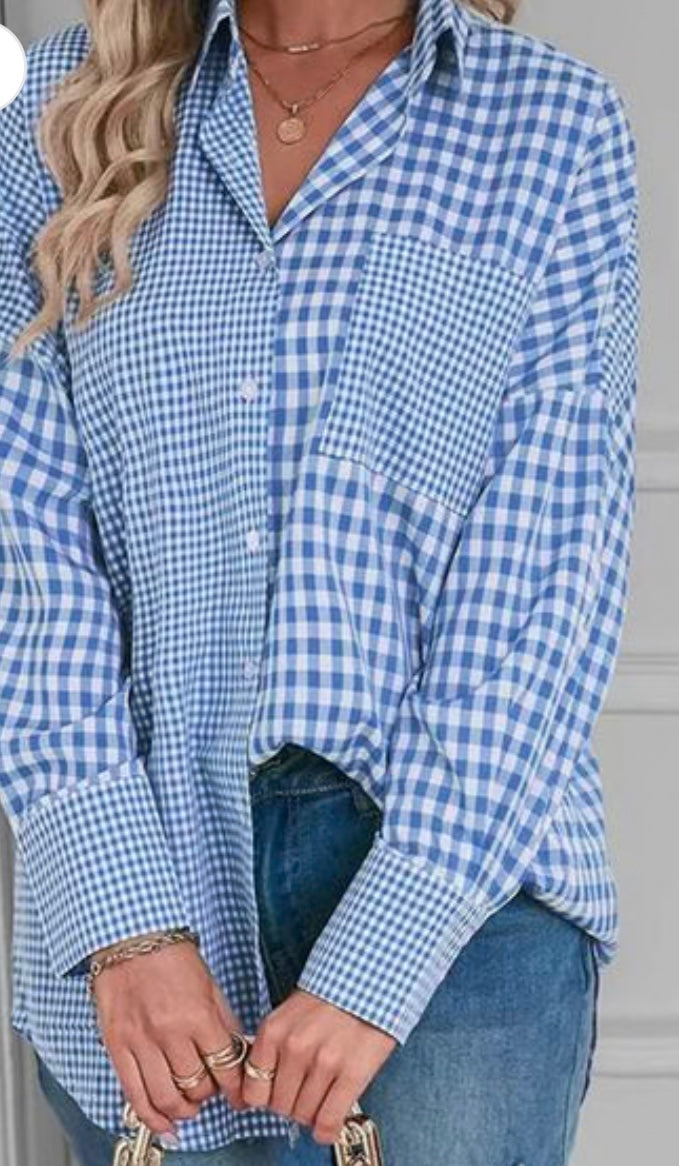 Plaid Button Up Long Sleeve Shirt