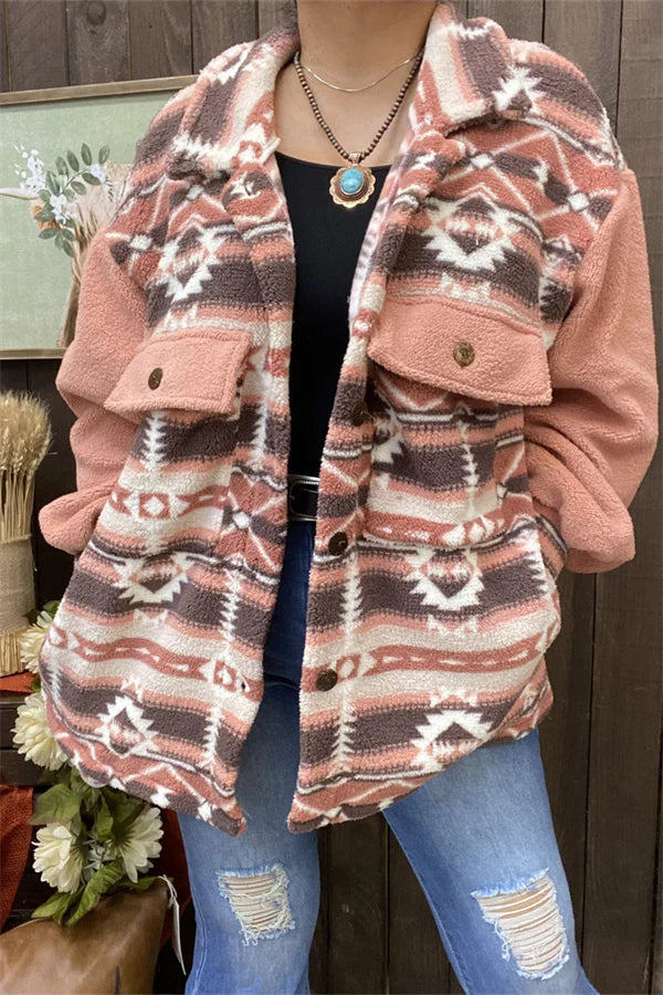 Pink Aztec Shacket