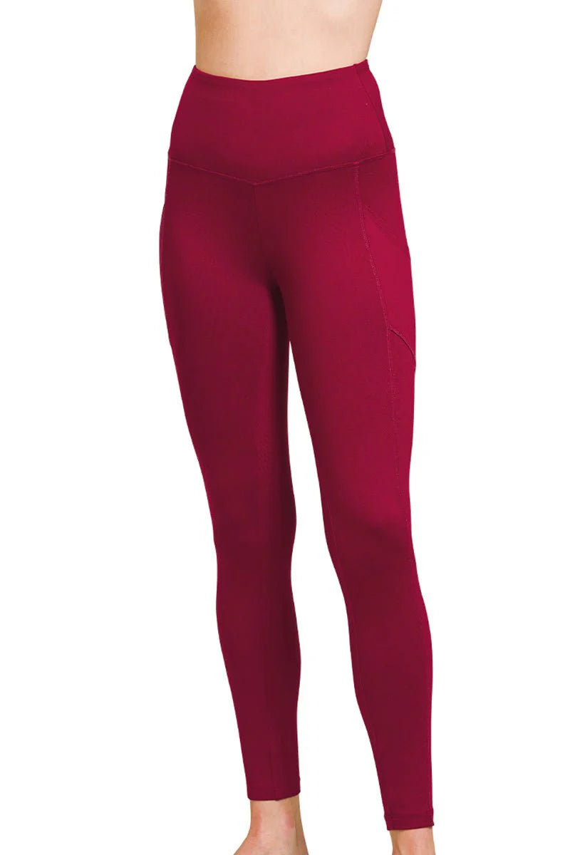 DARK BURGUNDY FULL BUTTER LEGGINGS