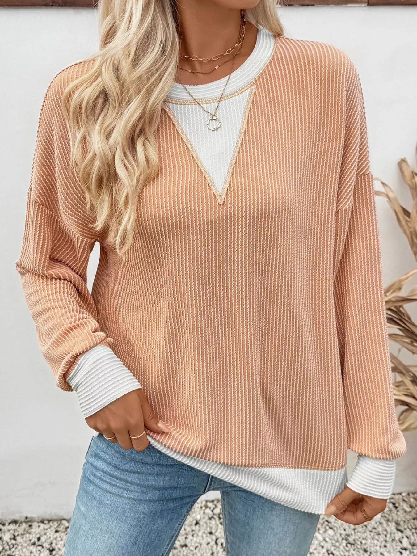 Contrast Dropped Shoulder Sweatshirt