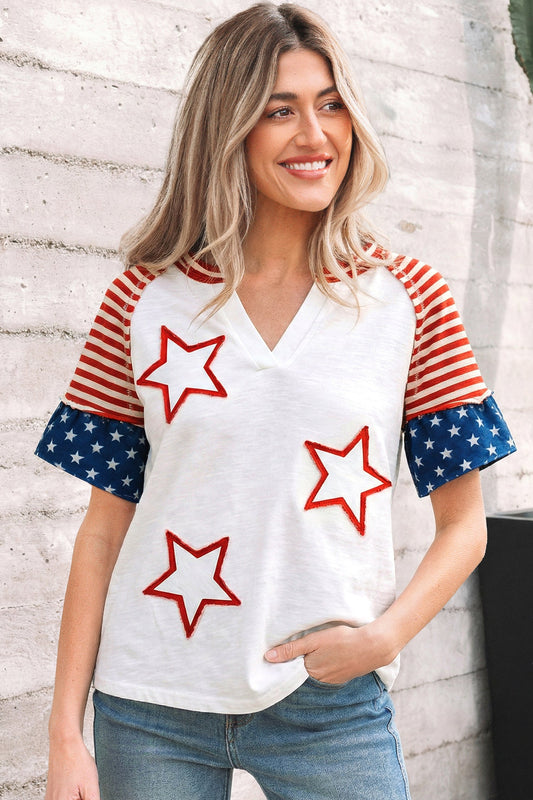 Katalina inspired Short Sleeve Top Threaded Pear