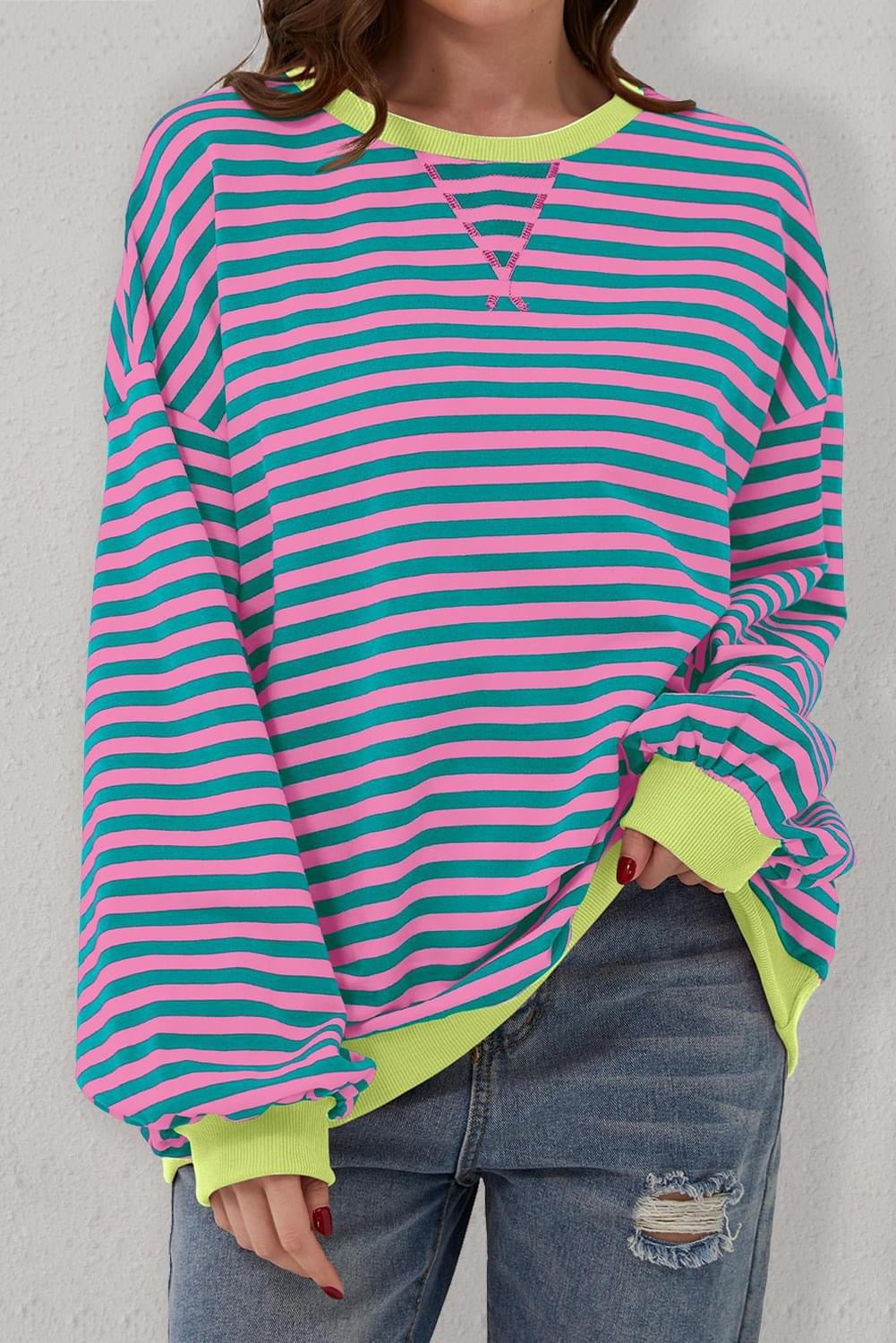 Striped Long Sleeve Pullover