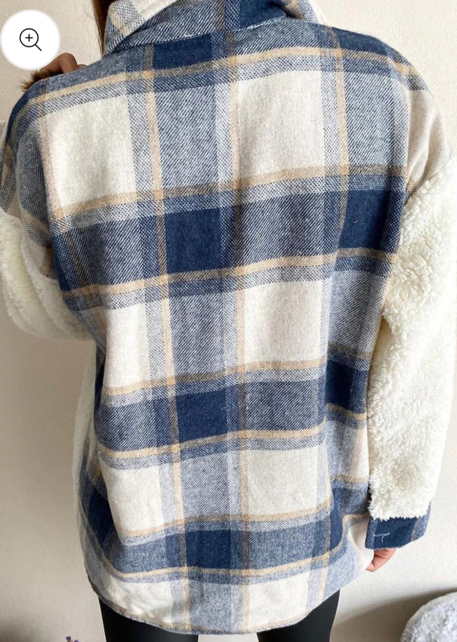Fuzzy Button Up Long Sleeve Jacket