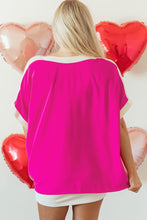 Load image into Gallery viewer, Rose Red Oversized boat neck Tunic
blouse
