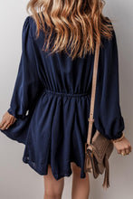 Load image into Gallery viewer, Navy Blue Solid Tunic shirt Mini Dress
