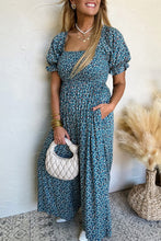 Load image into Gallery viewer, Boho Floral Smocked Jumpsuit
