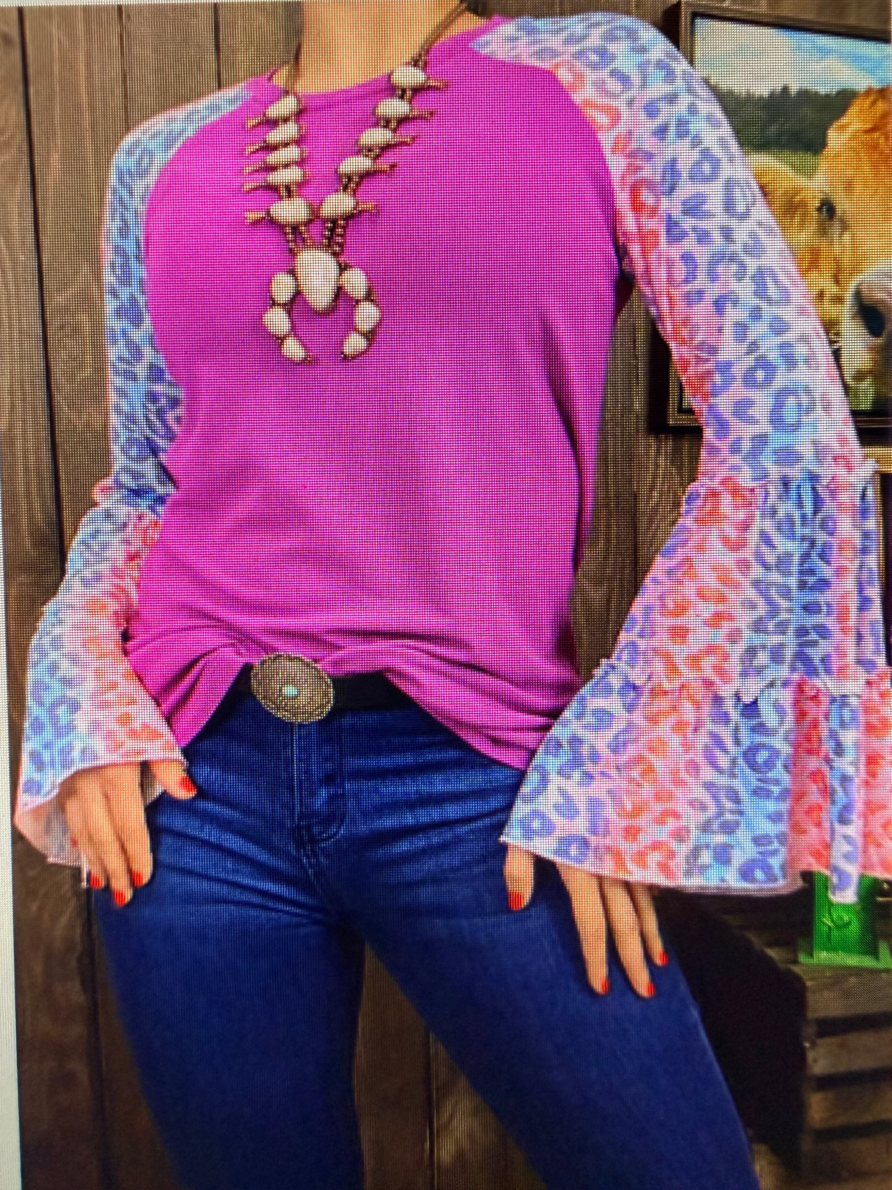 Purple Blouse bell sleeves