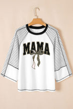 Load image into Gallery viewer, Black MAMA Leopard bow CONTRAST 
LOOSE TOP
