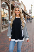 Cactus Dots Fleece raglan blouse