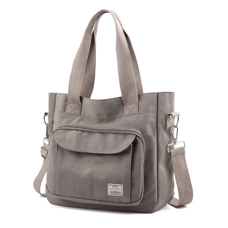 Multi Pockets Zipped Large Canvas Shoulder Bag Koc Wholesale