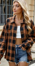 Load image into Gallery viewer, Plaid Collared Neck Long Sleeve Shirt
