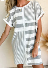 Load image into Gallery viewer, Stripe Mixed Print Set/Dress
