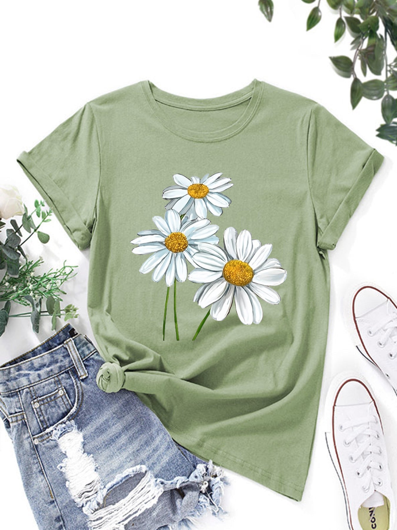 Cartoon Print Short Sleeve T-Shirt – 3 Colors | XS–4XL