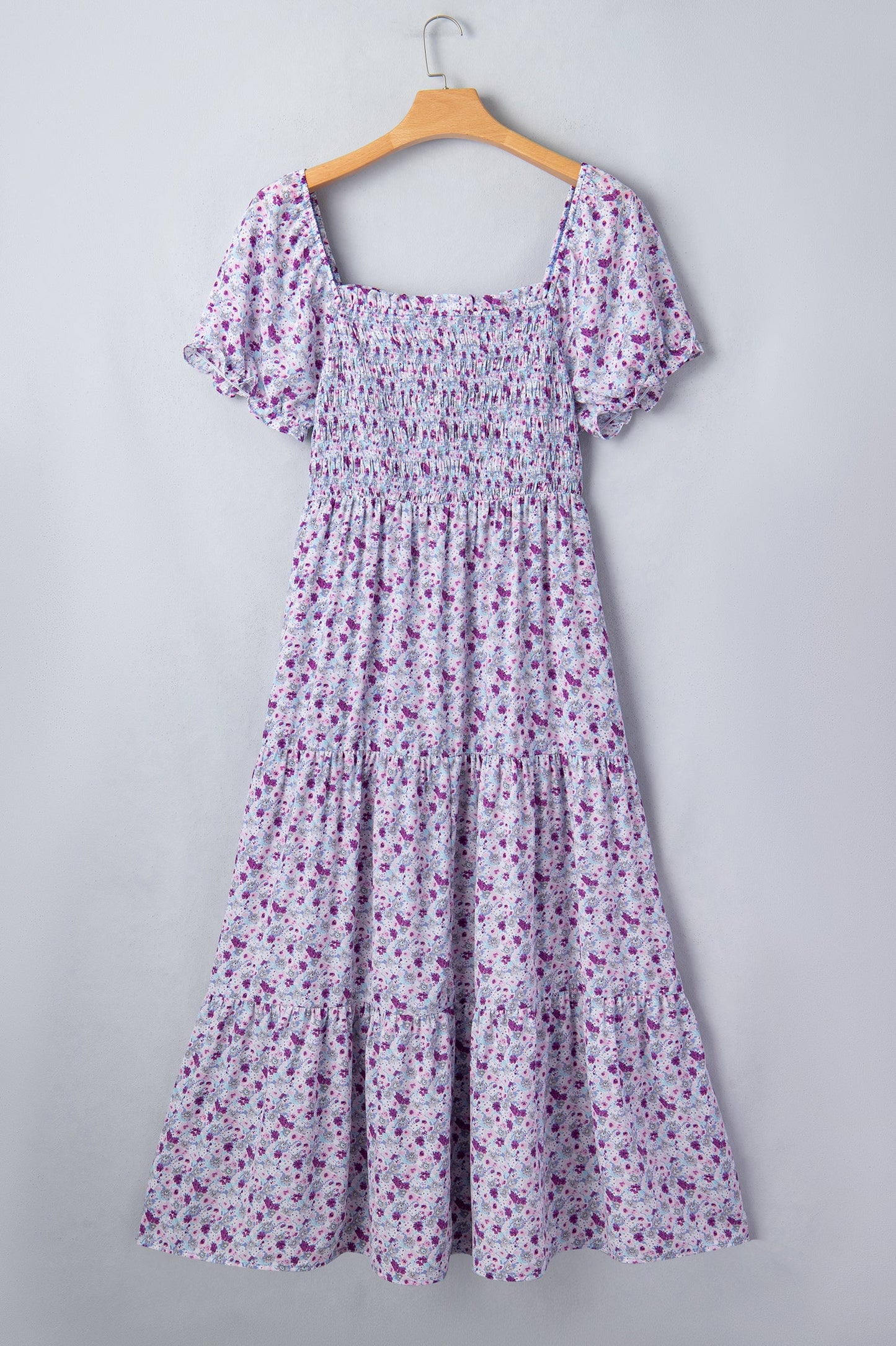 Kelsey Square Smocked Maxi PLUS Dress Threaded Pear
