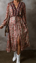 Load image into Gallery viewer, Floral Split Front Tiered Frilled Midi Dress- (Ships 10/8)
