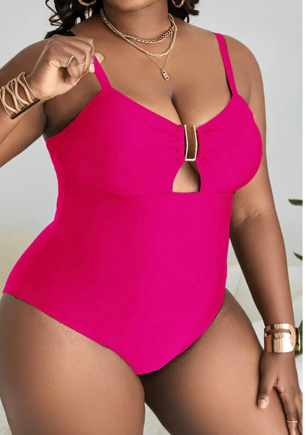 Plus Size One Piece Hollow Swimsuit