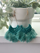 Load image into Gallery viewer, &quot;Boho Macrame Earrings&quot; Green
