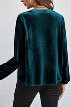 Load image into Gallery viewer, Unique Charm Gold Flame Lantern beaded 
v neck velvet Top
