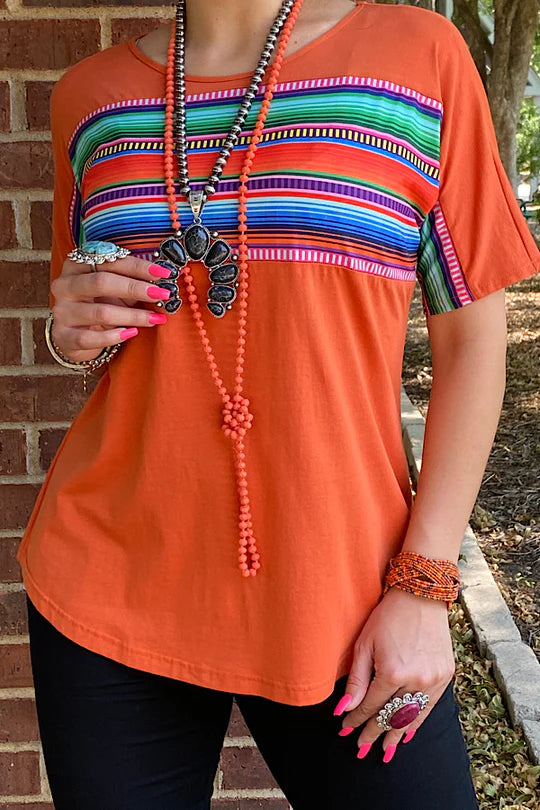 Orange Serape Blouse