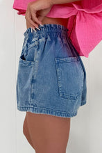 Load image into Gallery viewer, Blue High Waist Denim Shorts
