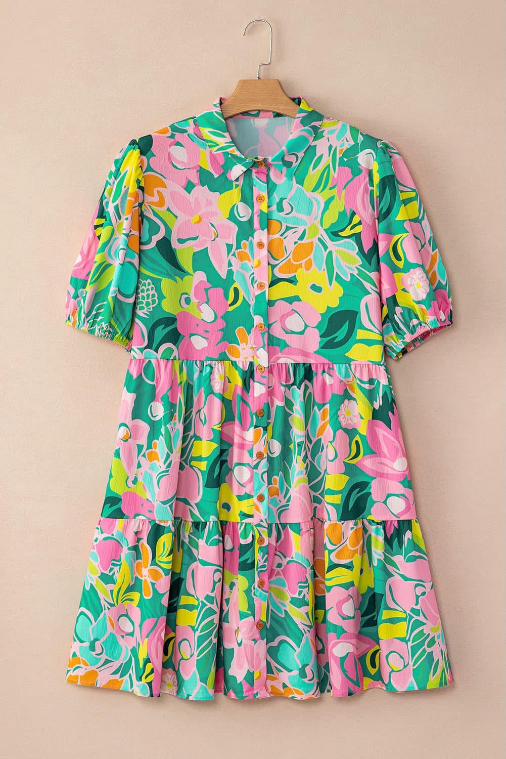 Teal Floral Dress
