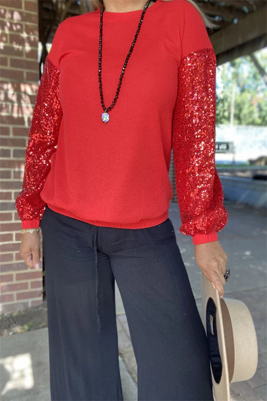 Red Sequin Top