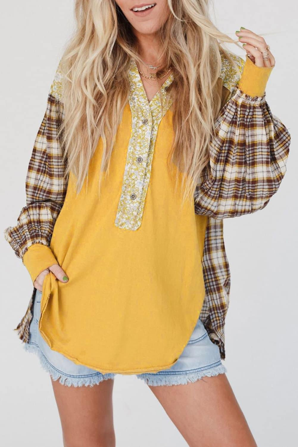 Patchwork Sleeves Top