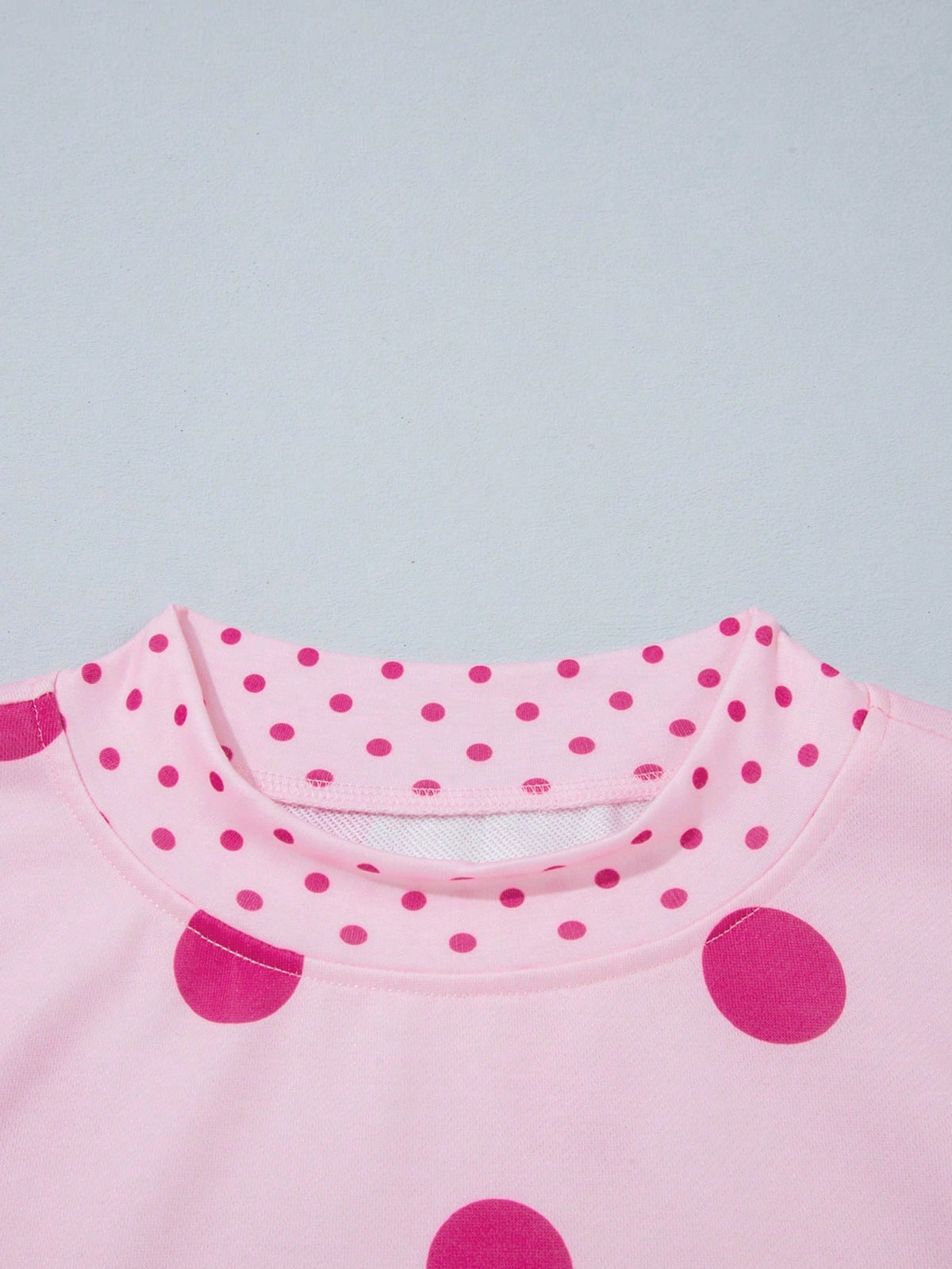Dot  Drop Shoulder Oversized Mock Neck Dolman Shirt Top  Sweatshirt Pullover