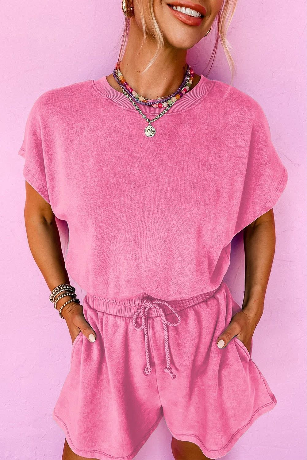 Pink Mineral Wash Romper