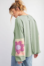 Load image into Gallery viewer, Flower Patchwork Wxposed Sean Oversized Top
