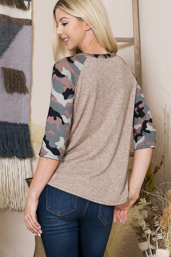 Camo Print Sleeve with Pocket