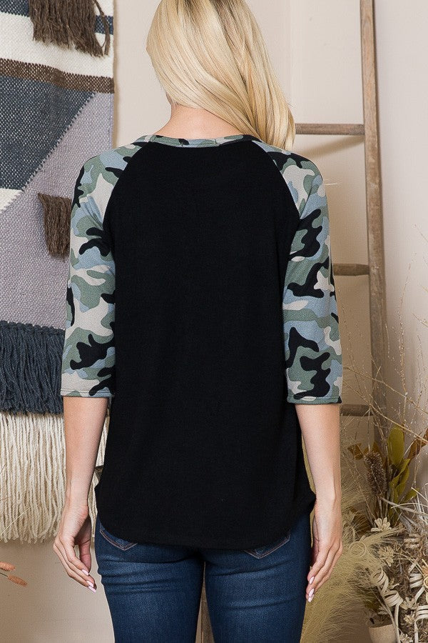 Camo Print Sleeve with Pocket