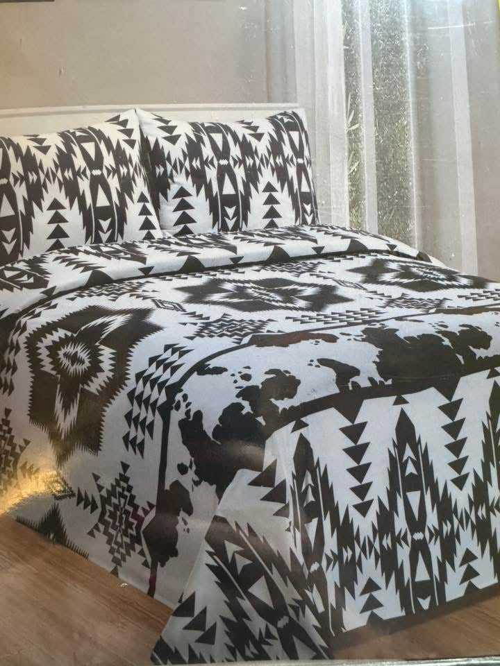 Cow Aztec Queen Set