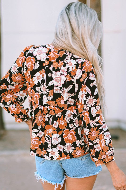 Never Too Much Floral Babydoll Blouse