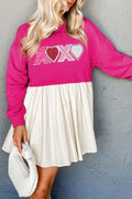 XOXO Sequin Heart Long Sleeve Dress