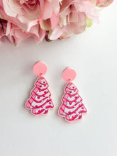 Load image into Gallery viewer, &quot;Pink Christmas Tree&quot; Dangles
