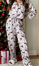 Load image into Gallery viewer, Printed Long Sleeve Top and Drawstring Pants Lounge Set
