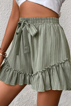 Load image into Gallery viewer, Laurel Green Textured Ruffle Hem Short
