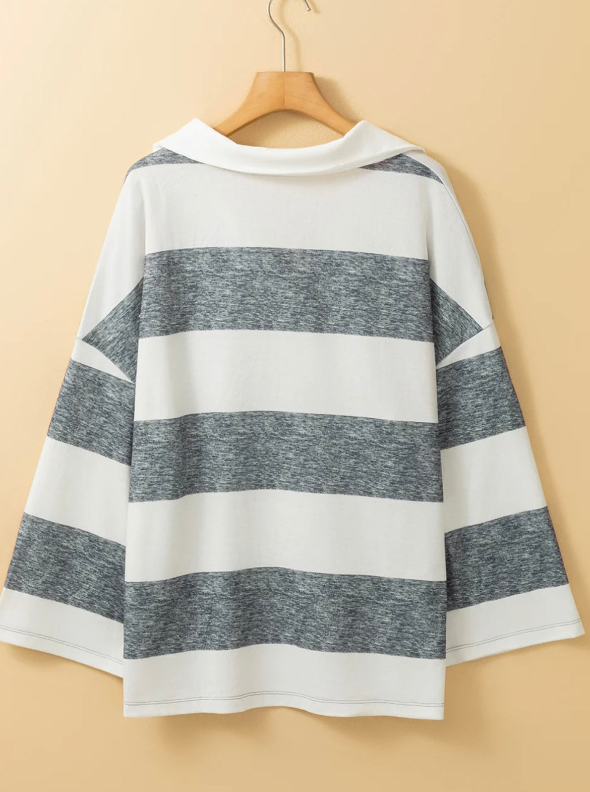 Striped Oversized Collared Top