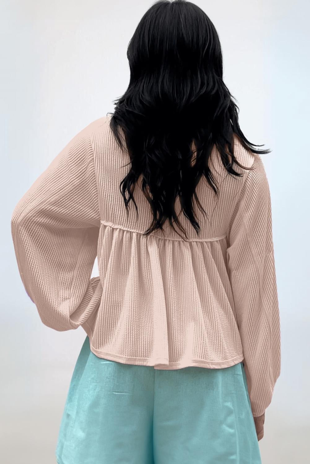 Babydoll Corded Blouse (ships 8/15)