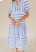 Blue Stripe Ric Rac Dress