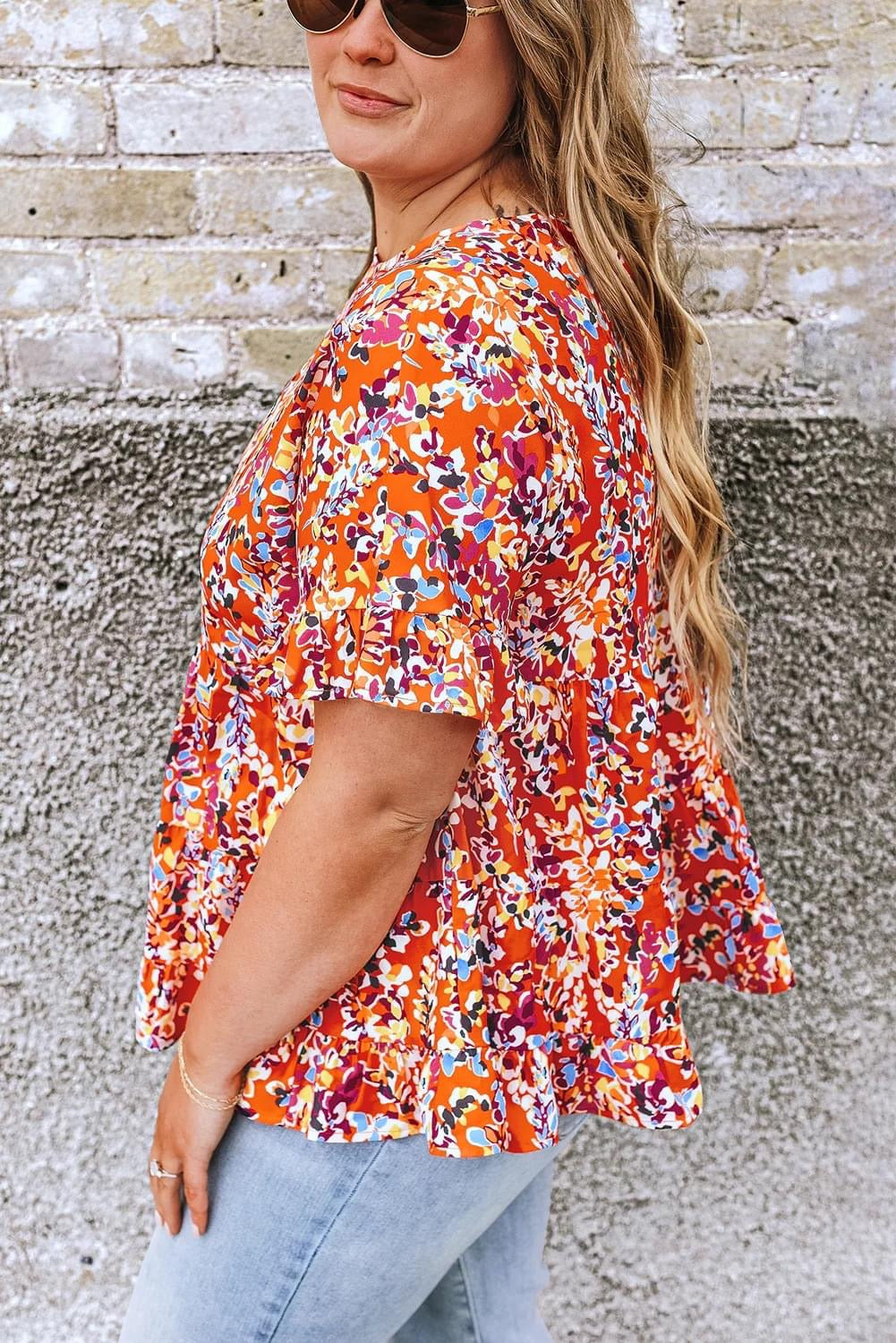 Plus Size Ruffle Babydoll Top