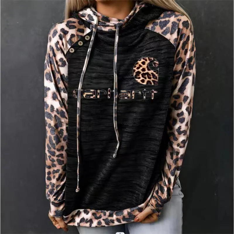 Leopard Print Casual Sweatshirts