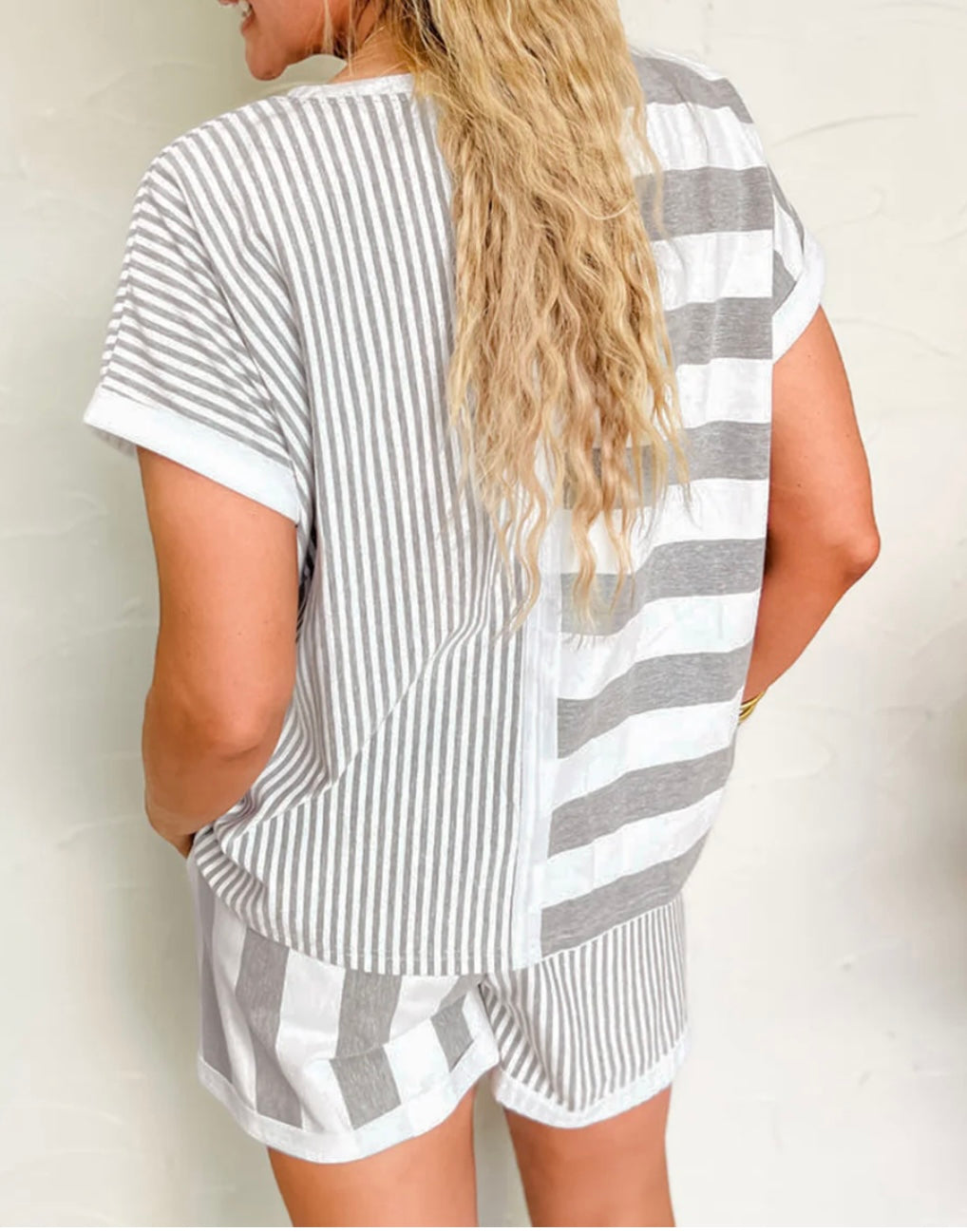 Stripe Mixed Print Set/Dress
