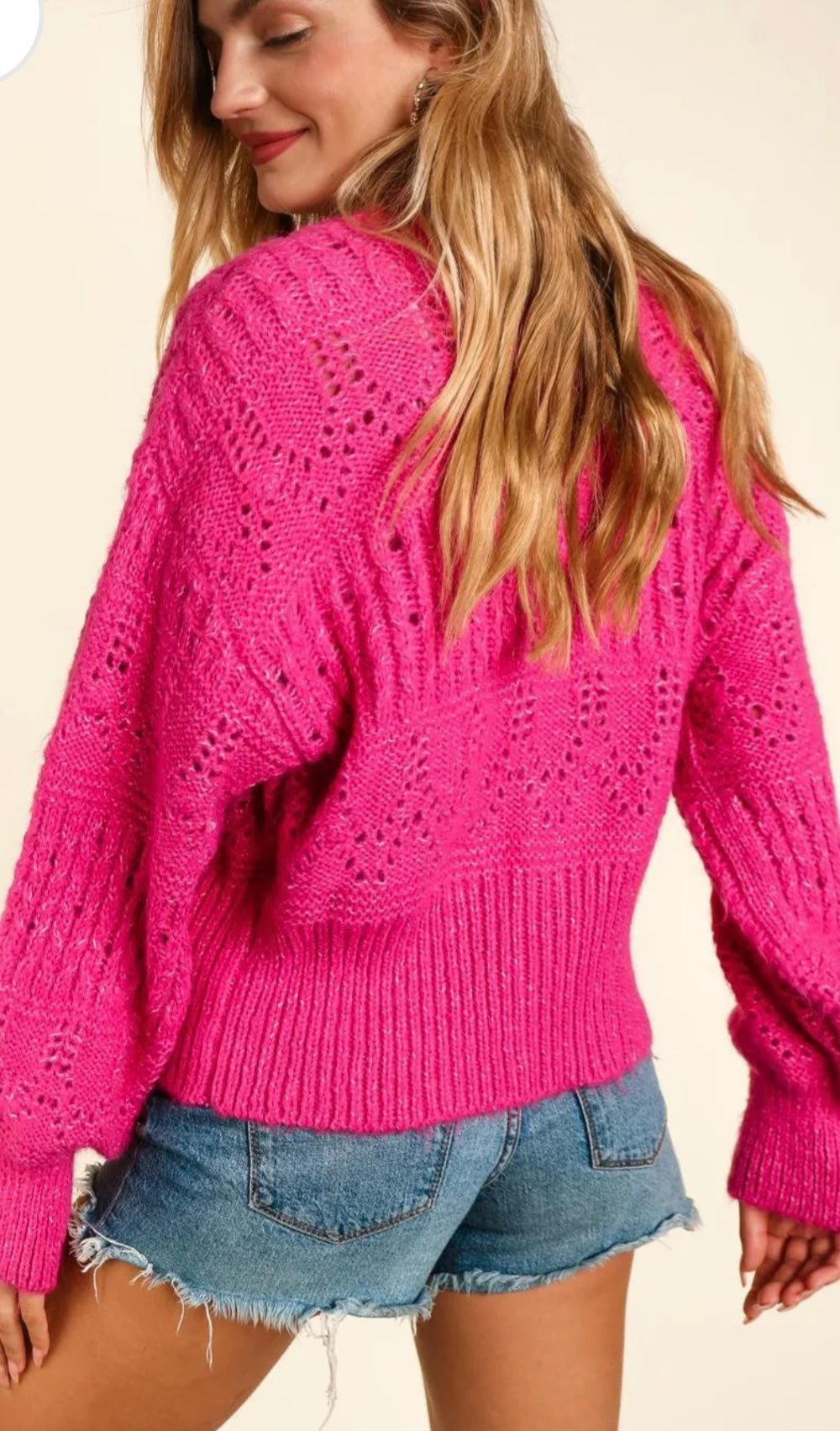 Haptics Full Size Button Down Crop Long Sleeve Cardigan